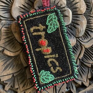 Free People Daydreamer Bag Glass Beaded Tropics Wallet Clutch Coin Purse New